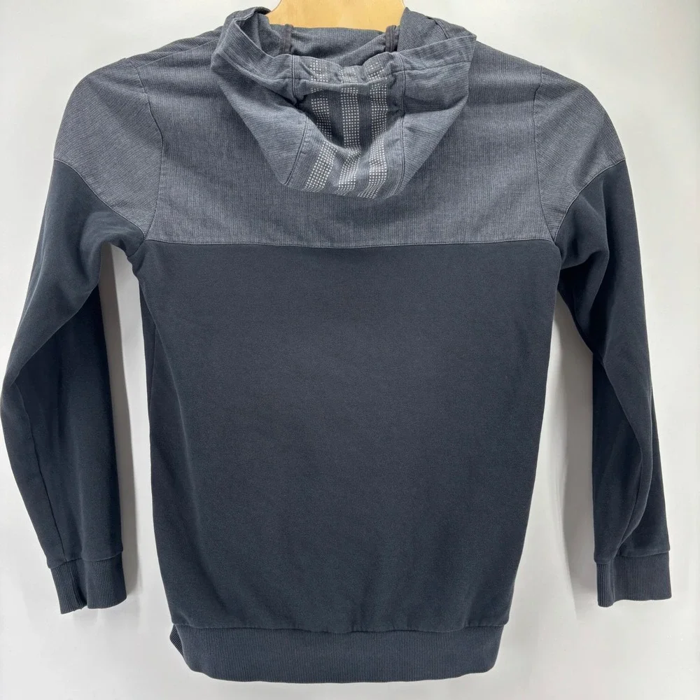 Adidas Originals Full Zip Hoodie Mens Medium Black Grey Colorblock Trefoil Logo